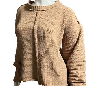Impressions Slouchy Sweater Camel Color Batwing Drop Sleeves size Medium